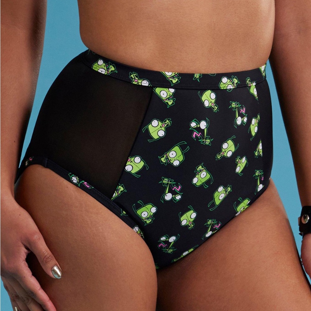 Invader Zim Gir Poses Mesh High Waisted Swim Bottoms Hot Topic